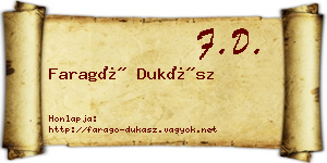 Faragó Dukász névjegykártya
